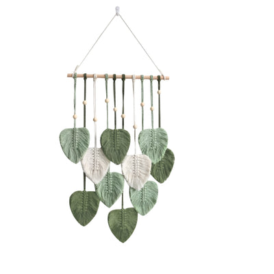 Geersi Handgefertigter Makramee-Blatt-Wandbehang, Boho-Wanddekoration für Schlafzimmer