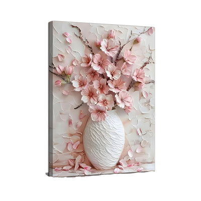Wunderschönes rosa Blumen-Leinwandbild Sakura-Blumen Botanisches Gemälde für Wohnzimmer